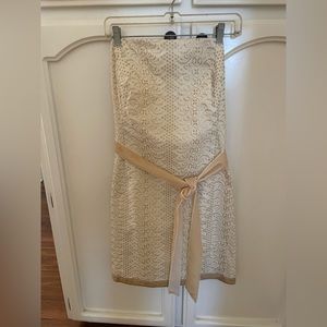 Banana Republic strapless dress, gold detail. Size 8. Never worn- tags still on